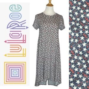 Lularoe red, white and blue stars Carly dress Size Xxs like new